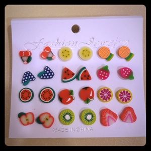 12 pairs of Fruits earrings